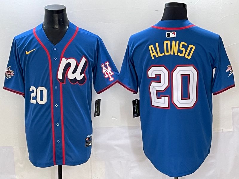 Men 2025 New York Mets #20 Alonso Blue All star Nike MLB Jersey style 4->new york mets->MLB Jersey